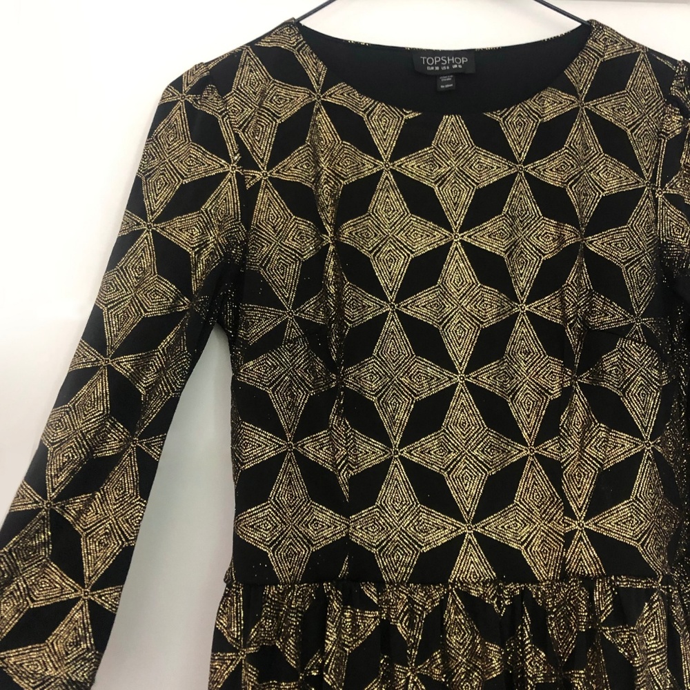 Topshop Glitter Print Skater Dress - Picture 3 of 6